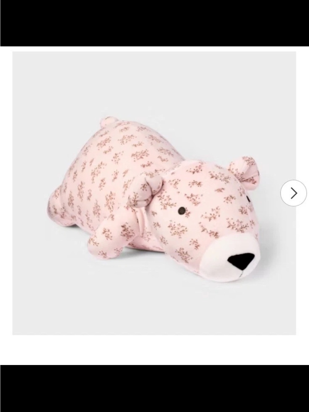 Target x Hollister Pink Floral Bear Weighted Plush Throw Pillow-New W/ Tags